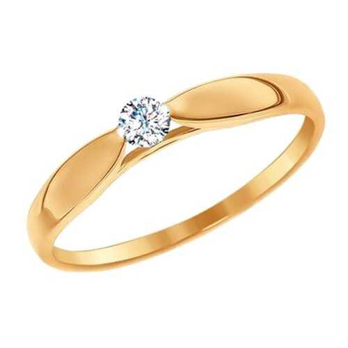 Помолвочное кольцо женское SOKOLOV из золота со Swarovski Zirconia 81010234 р.18.5 в H&M