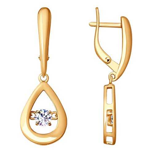 Серьги SOKOLOV из золоченого серебра с фианитами 93020900 в H&M