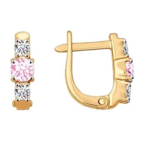 Серьги SOKOLOV из золота с розовыми фианитами 026839 в H&M