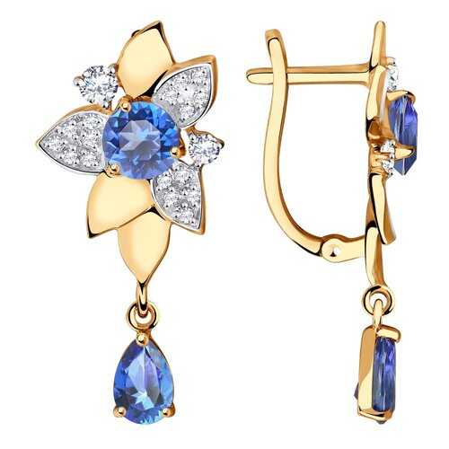 Серьги SOKOLOV из золота с топазами Swarovski и фианитами Swarovski 727010 в H&M
