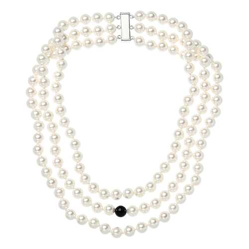 Бусы женские My-bijou 303-1024 белые/черные в H&M