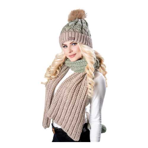 Комплект (шапка+шарф) женский Jagga 1360 коричневый ONE SIZE в H&M