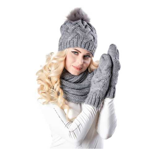 Комплект (шапка+шарф) женский Jagga 1371 серый ONE SIZE в H&M