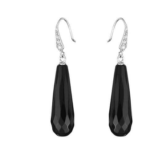 Серьги My-bijou Капли агат черный 4,5 см в H&M