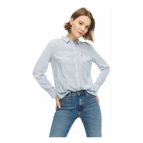 Рубашка женская Tommy Jeans DW0DW06812 400 синяя XS в H&M