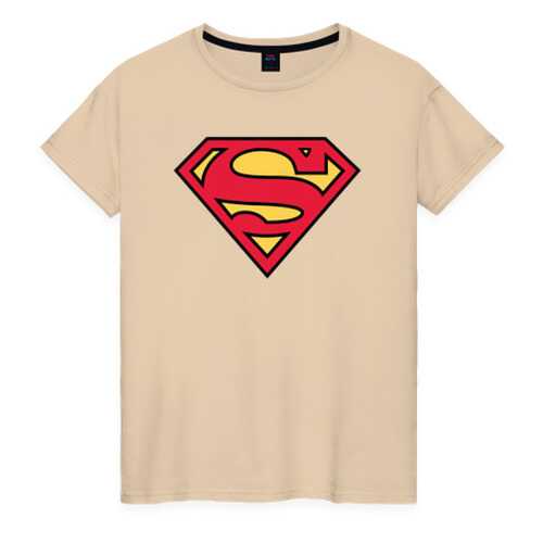 Футболка женская ВсеМайки Superman logo бежевая 4XL в H&M